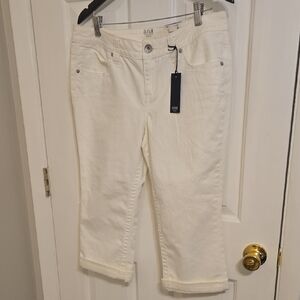 a.n.a Women's Cream Ankle Jeans